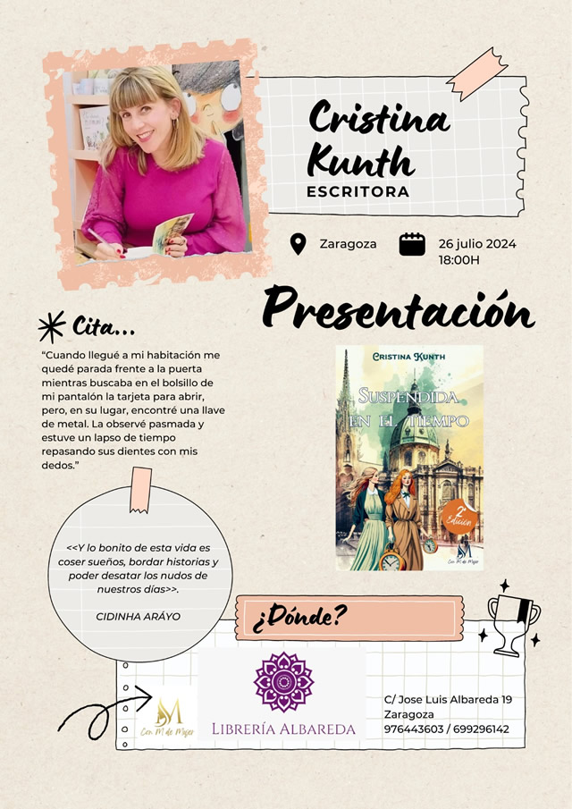 Cristina Kunth presenta su libro 'Suspendida en el tiempo'